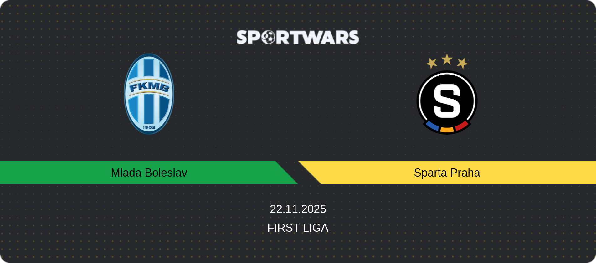 Match prediction Mlada Boleslav — Sparta Praha, First Liga, 22.11.2025