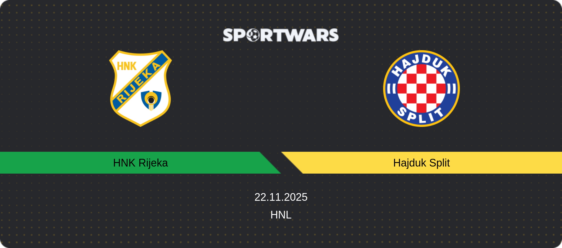 Match prediction HNK Rijeka — Hajduk Split, HNL, 22.11.2025