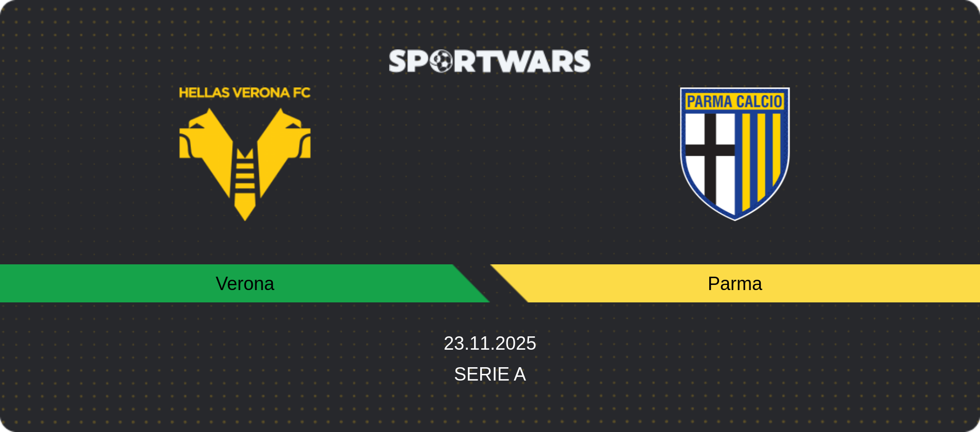 Match prediction Verona — Parma, Serie A, 23.11.2025