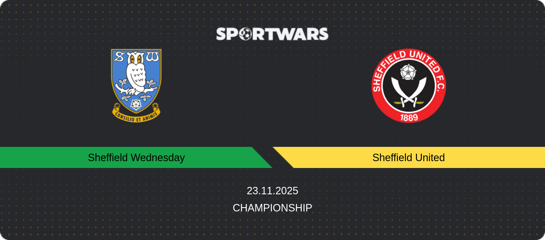 Match prediction Sheffield Wednesday — Sheffield United, Championship, 23.11.2025