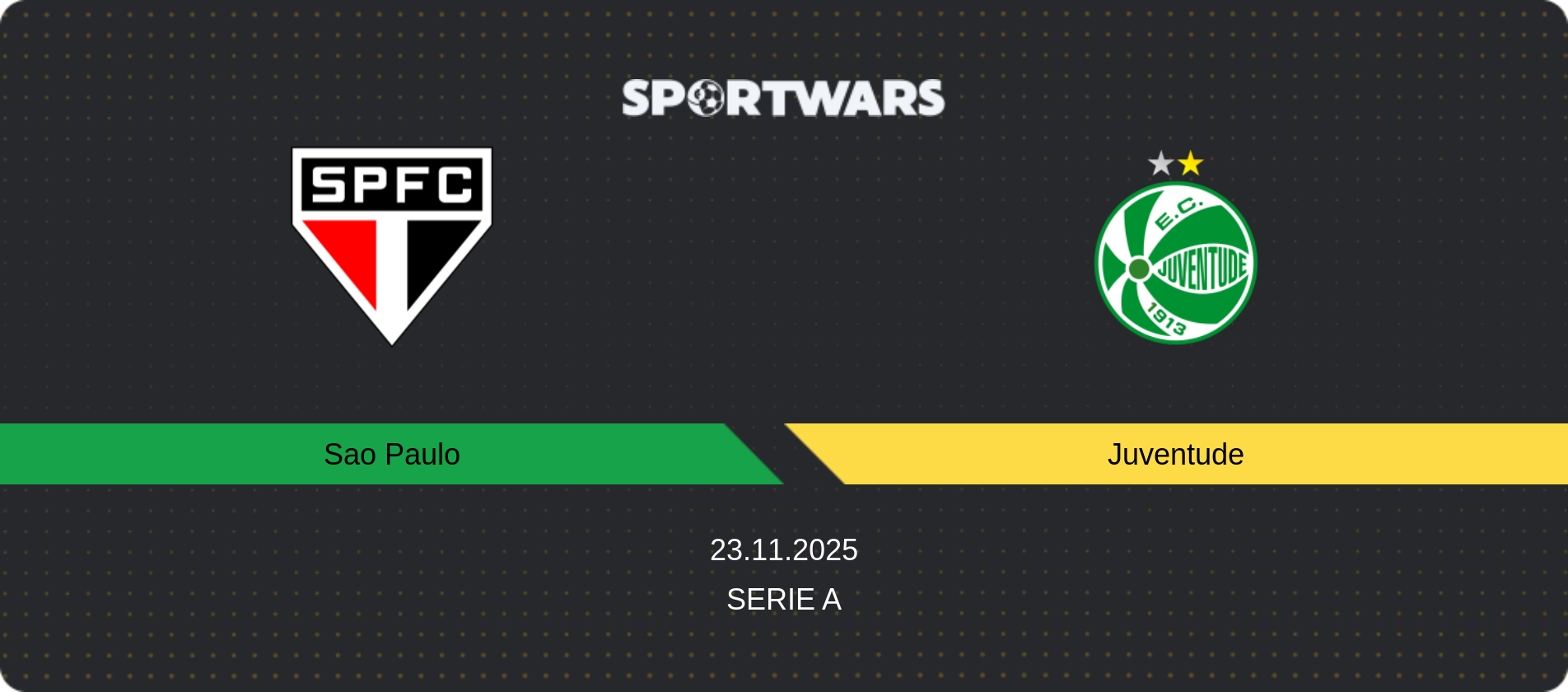 Match prediction Sao Paulo — Juventude, Serie A, 23.11.2025