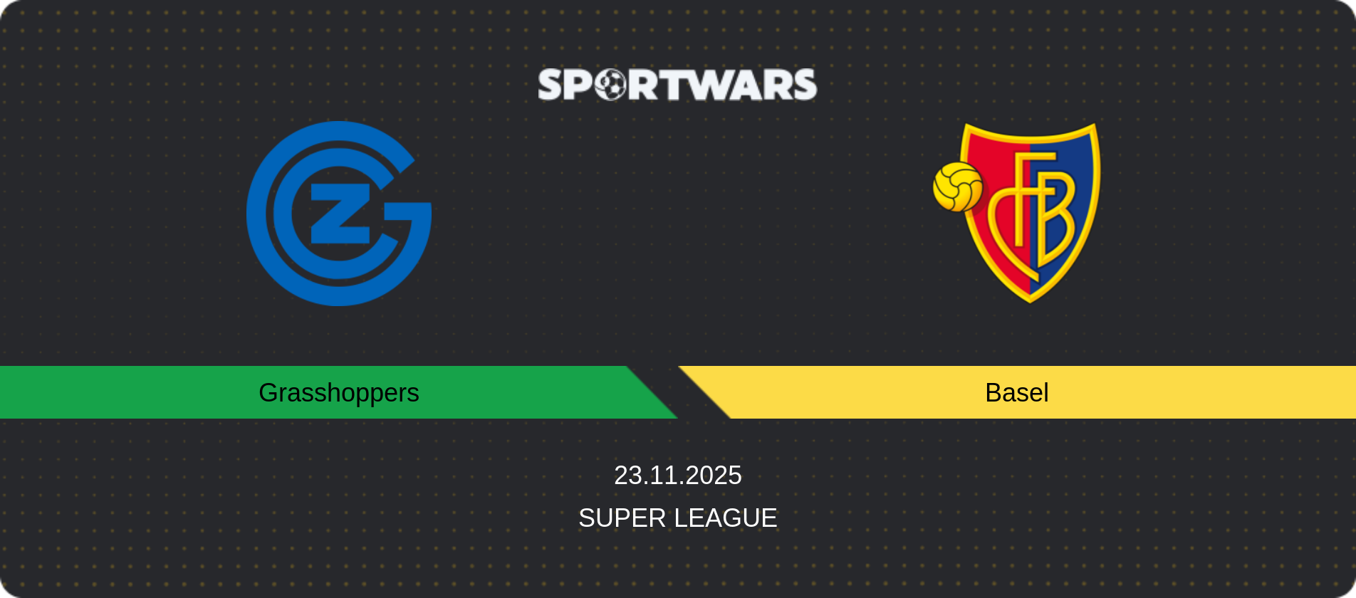 Match prediction Grasshoppers — Basel, Super League, 23.11.2025