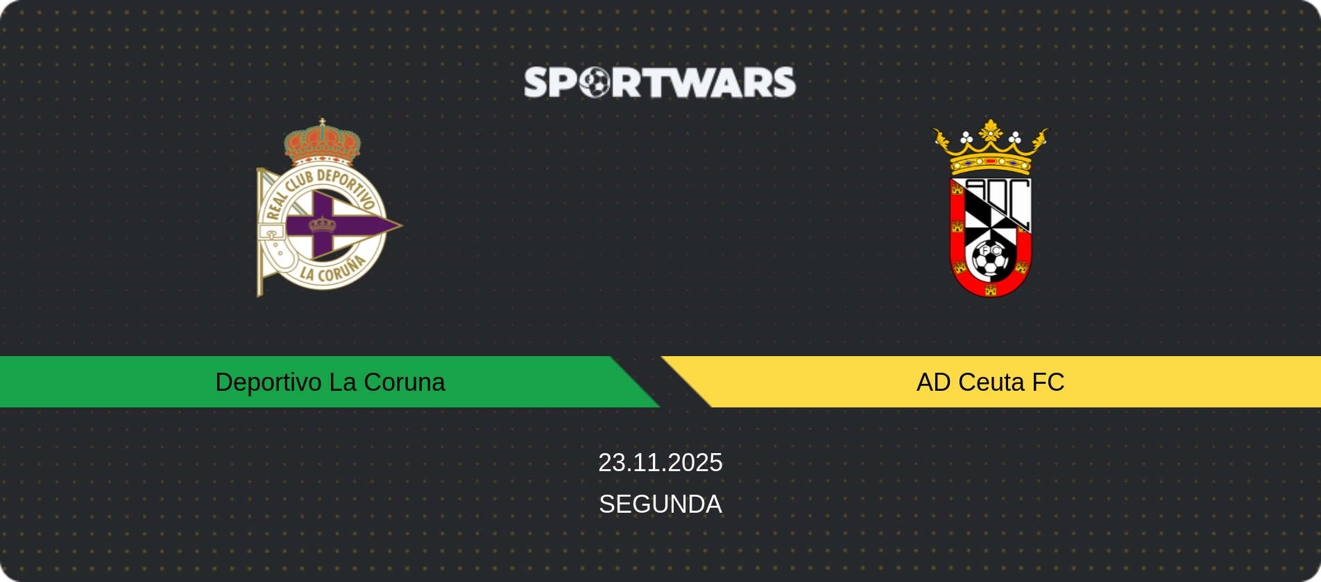 Match prediction Deportivo La Coruna — AD Ceuta FC, Segunda, 23.11.2025