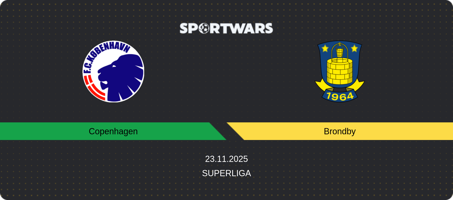 Match prediction Copenhagen — Brondby, Superliga, 23.11.2025
