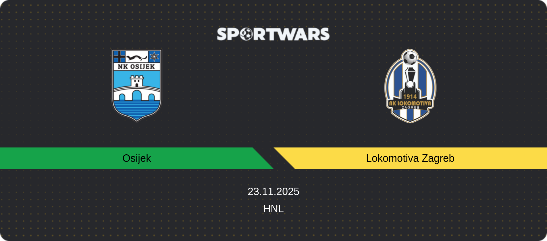 Match prediction Osijek — Lokomotiva Zagreb, HNL, 23.11.2025