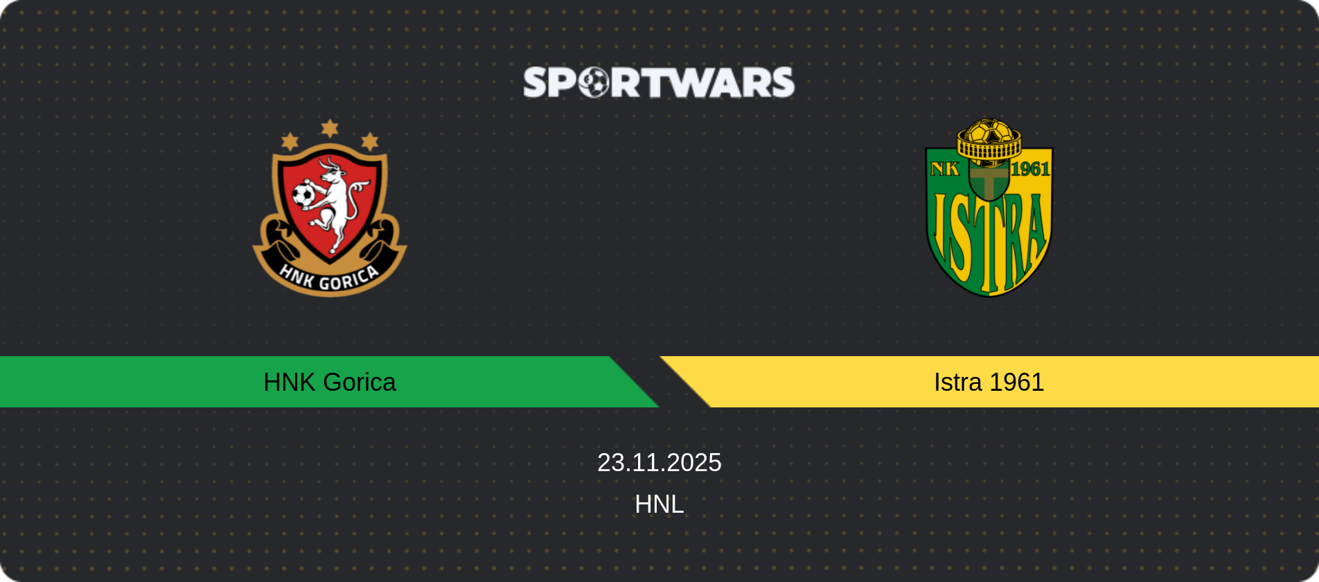 Match prediction HNK Gorica — Istra 1961, HNL, 23.11.2025