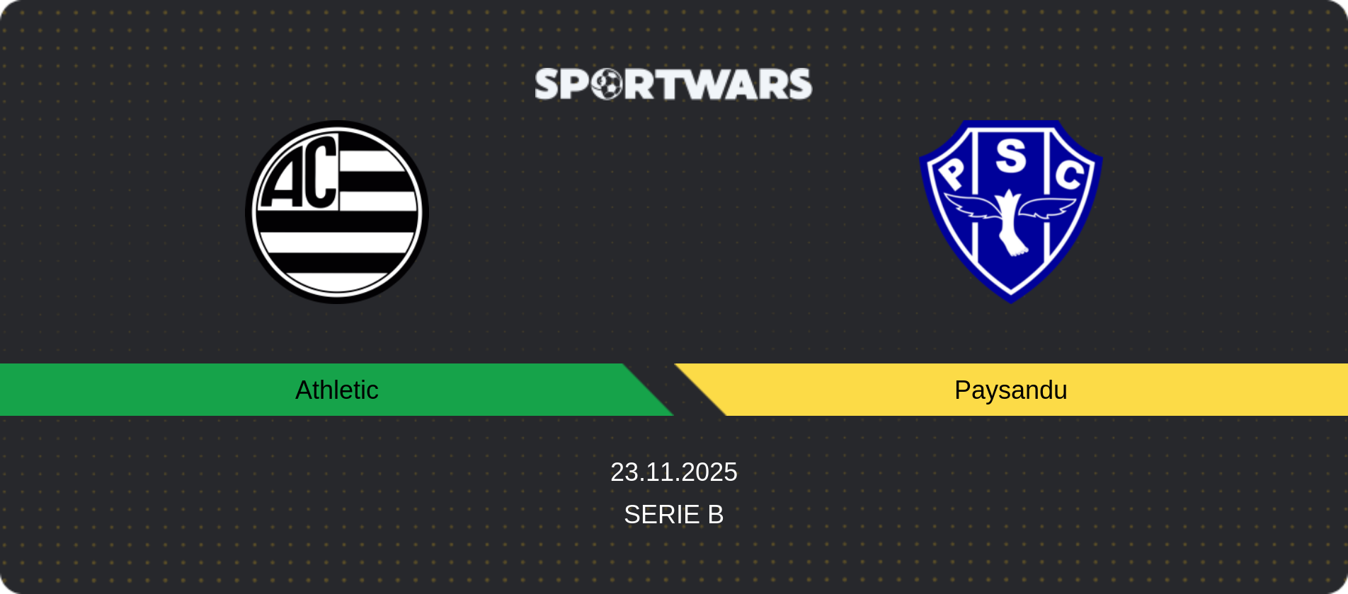 Match prediction Athletic — Paysandu, Serie B, 23.11.2025
