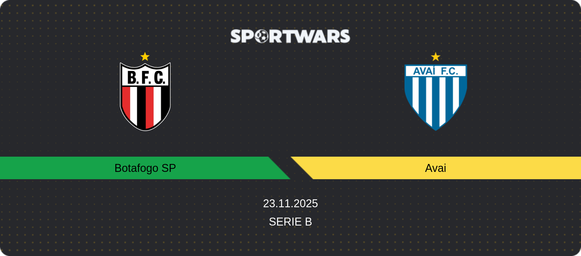 Match prediction Botafogo SP — Avai, Serie B, 23.11.2025