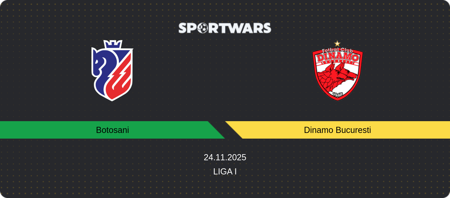 Match prediction Botosani — Dinamo Bucuresti, Liga I, 24.11.2025