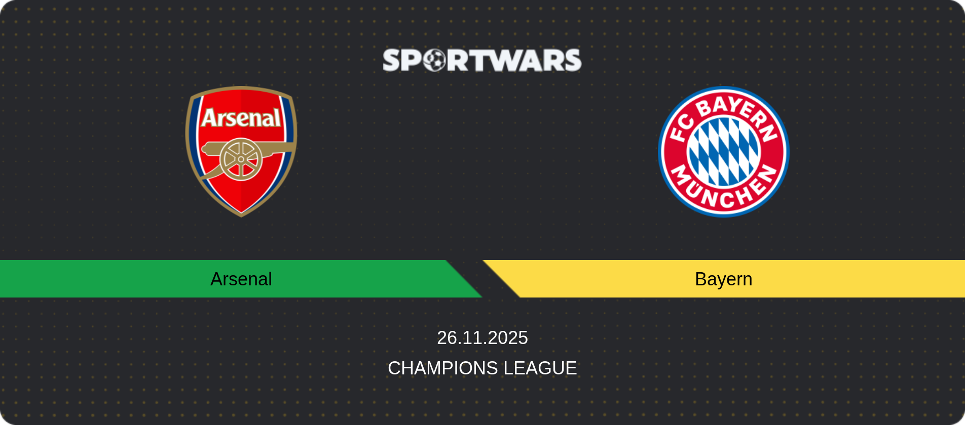 Match prediction Arsenal — Bayern, Champions League, 26.11.2025
