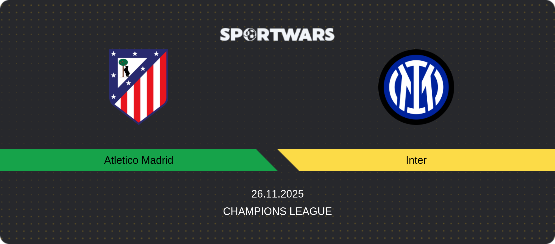 Match prediction Atletico Madrid — Inter, Champions League, 26.11.2025