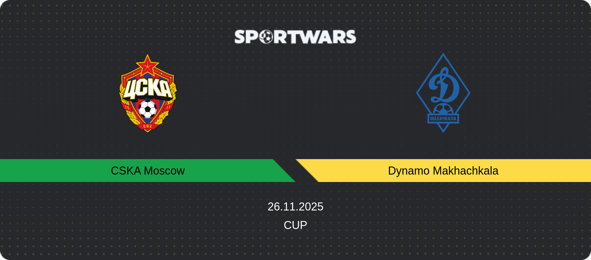Match prediction CSKA Moscow — Dynamo Makhachkala, Cup, 26.11.2025