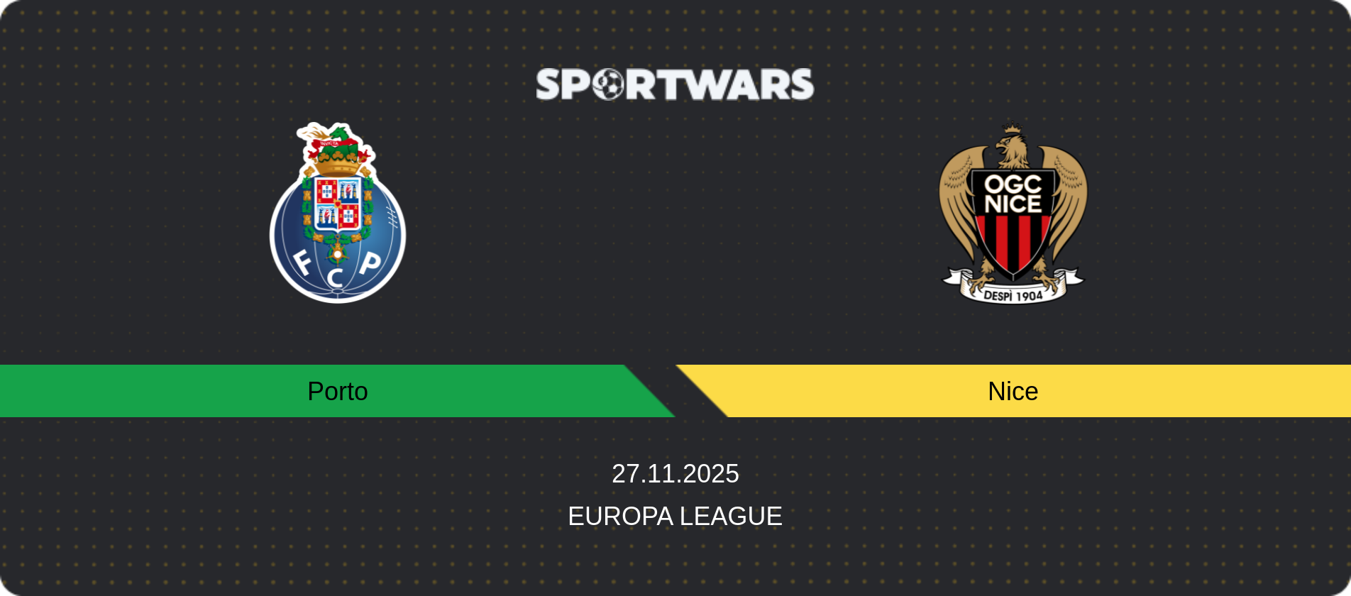 Match prediction Porto — Nice, Europa League, 27.11.2025