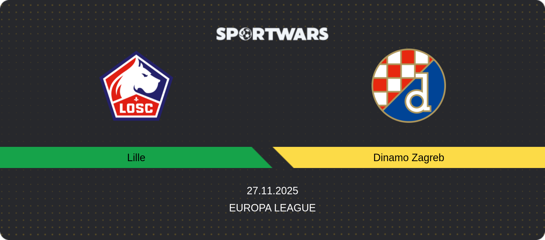 Match prediction Lille — Dinamo Zagreb, Europa League, 27.11.2025