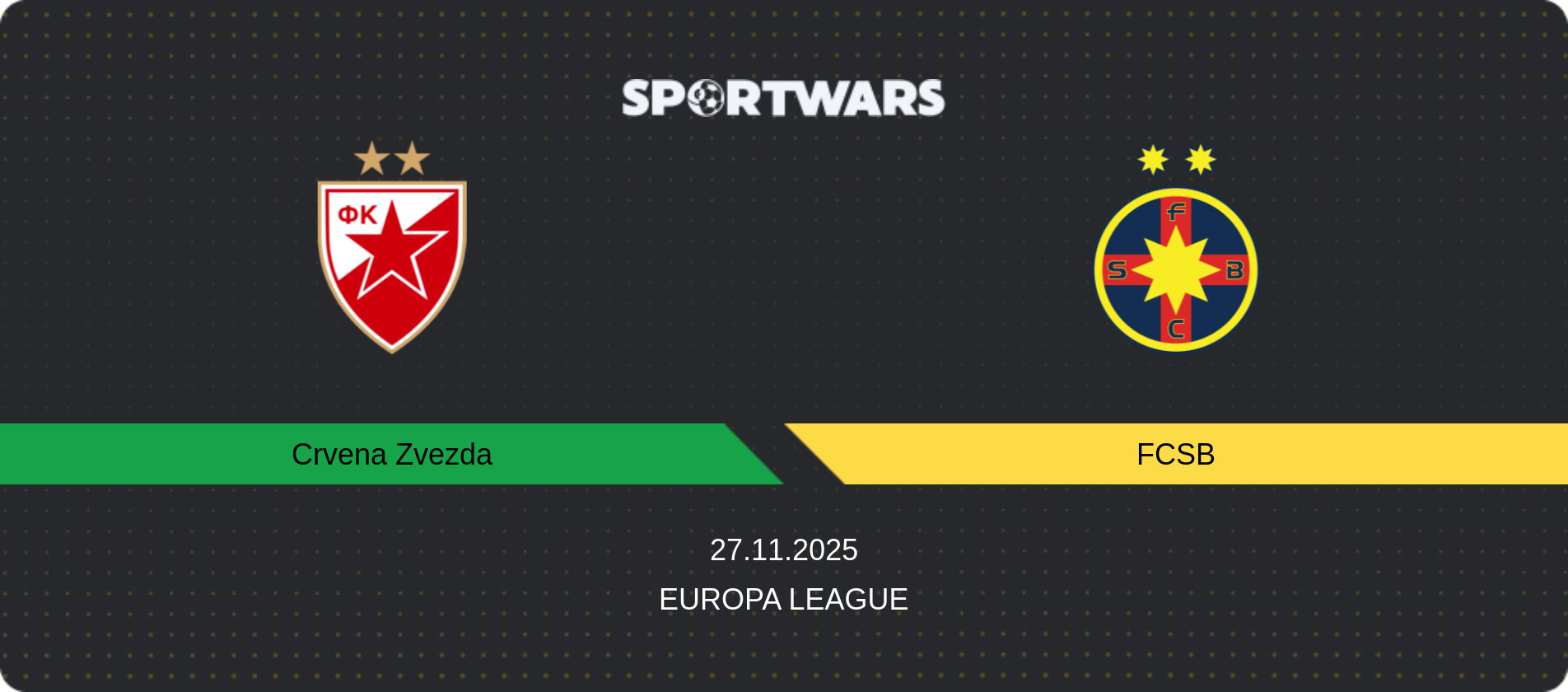Match prediction Crvena Zvezda — FCSB, Europa League, 27.11.2025