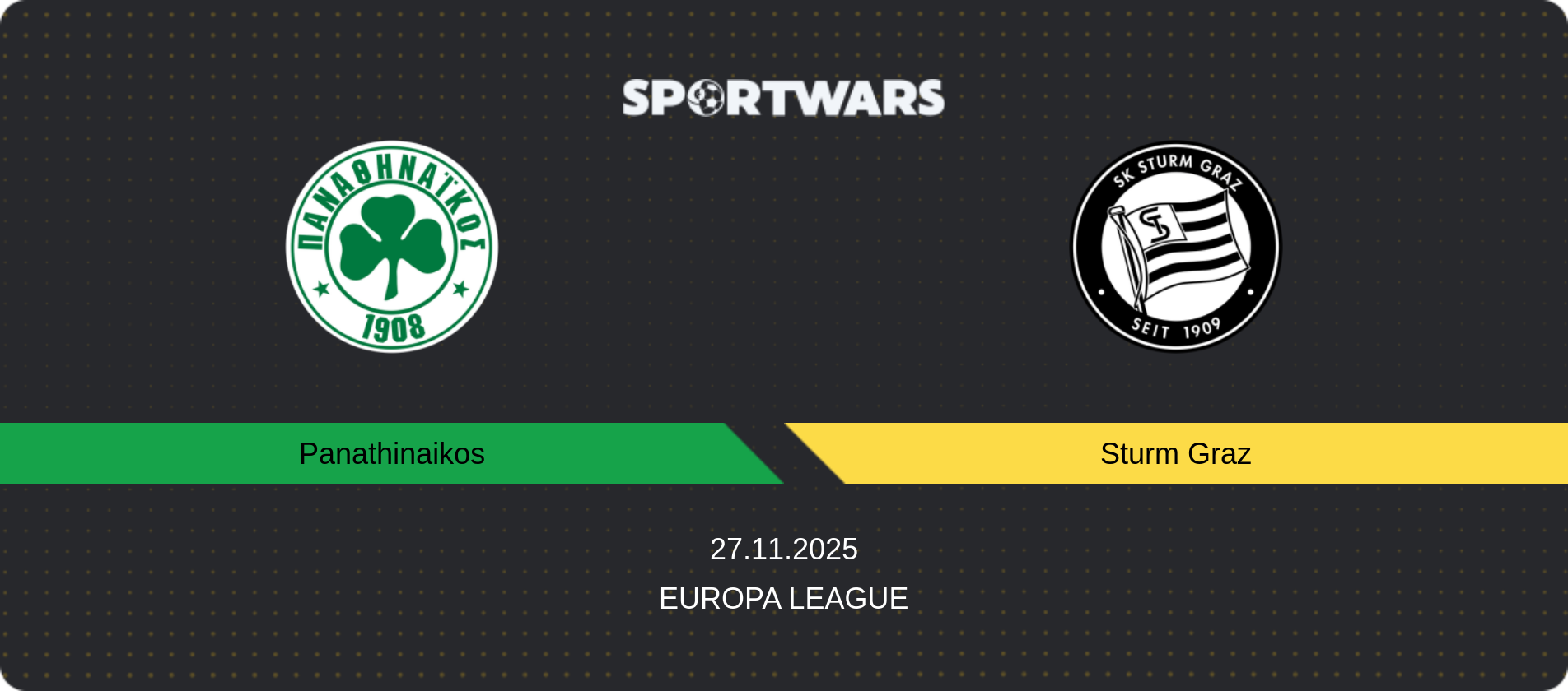 Match prediction Panathinaikos — Sturm Graz, Europa League, 27.11.2025