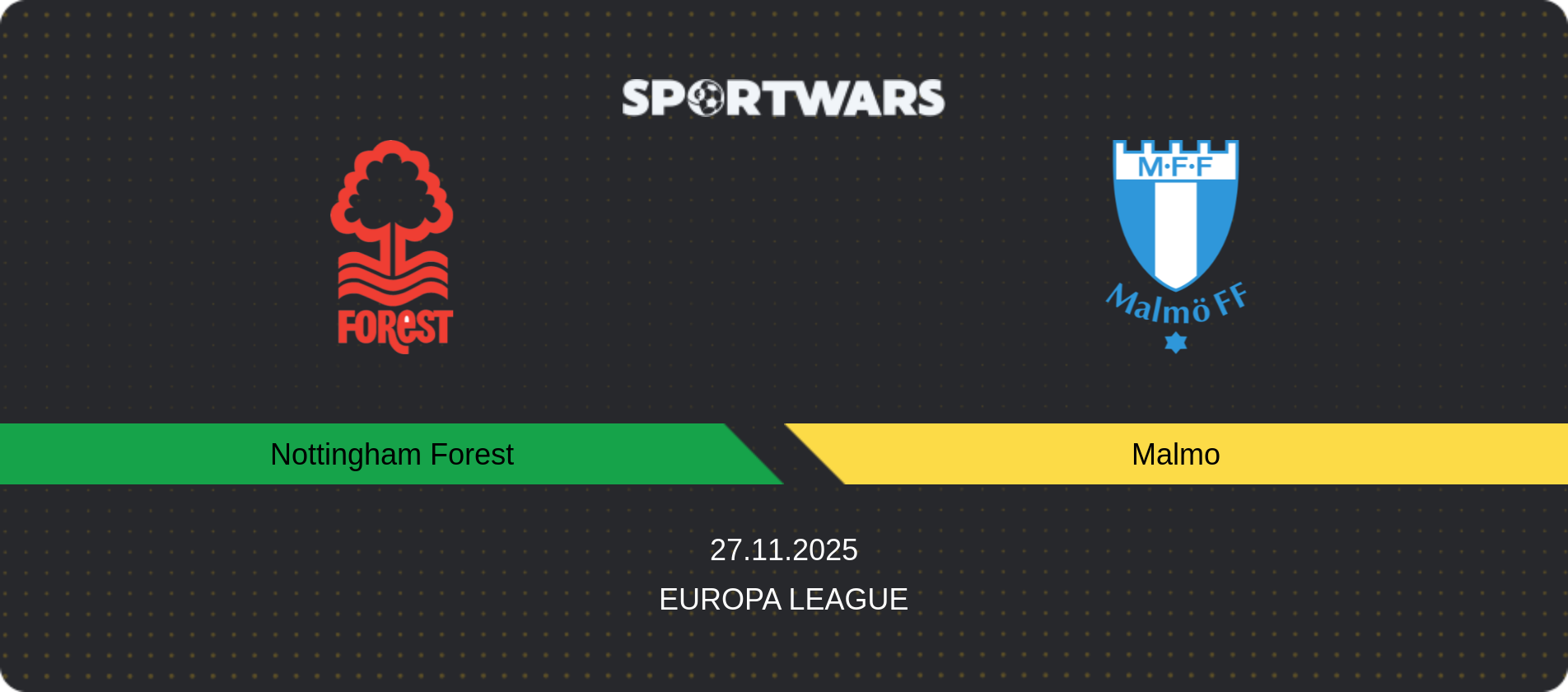 Match prediction Nottingham Forest — Malmo, Europa League, 27.11.2025