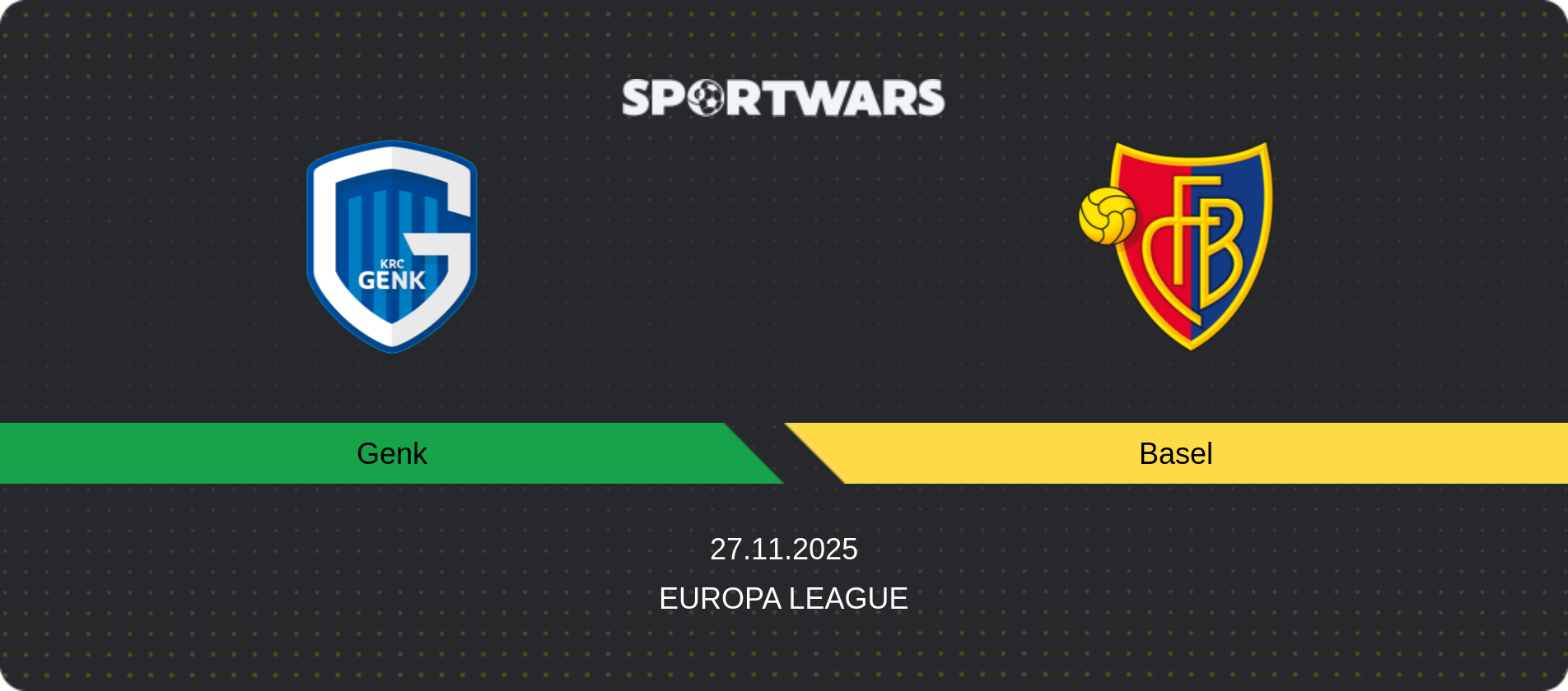 Match prediction Genk — Basel, Europa League, 27.11.2025