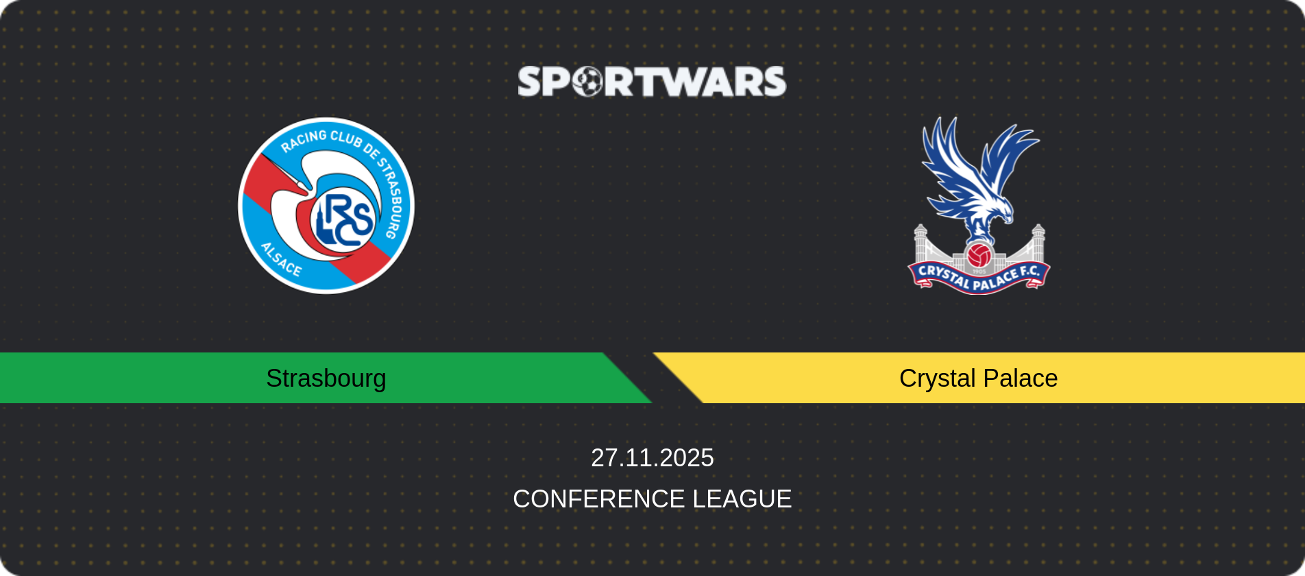 Match prediction Strasbourg — Crystal Palace, Conference League, 27.11.2025