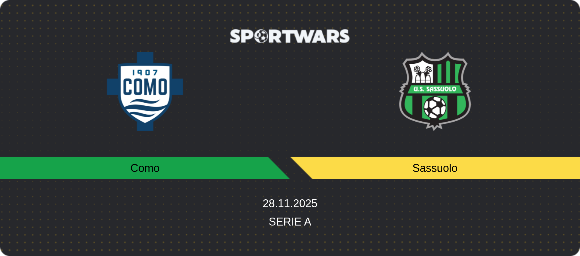 Match prediction Como — Sassuolo, Serie A, 28.11.2025