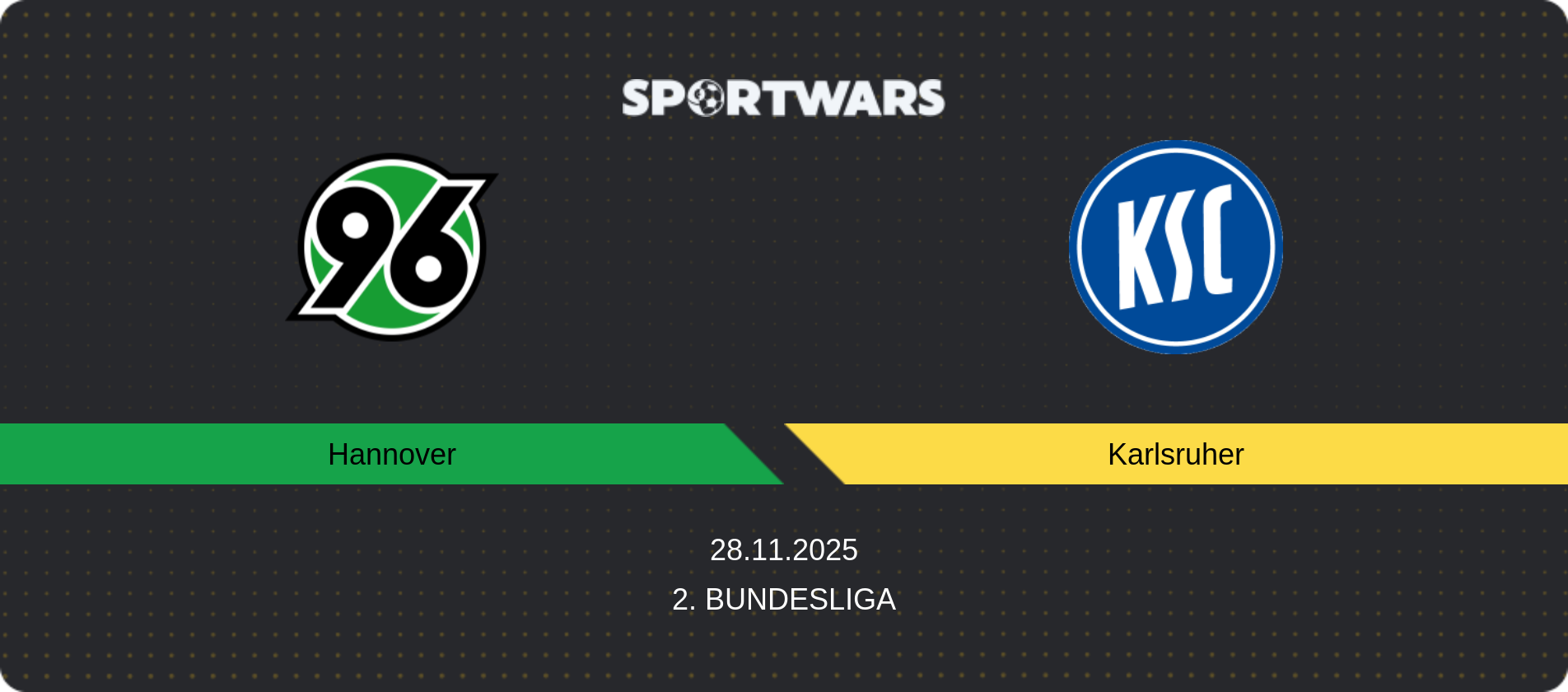 Match prediction Hannover — Karlsruher, 2. Bundesliga, 28.11.2025