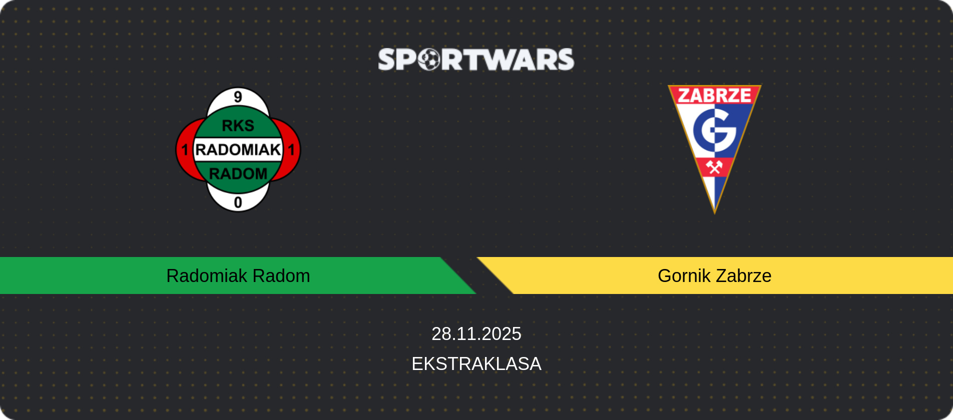 Match prediction Radomiak Radom — Gornik Zabrze, Ekstraklasa, 28.11.2025