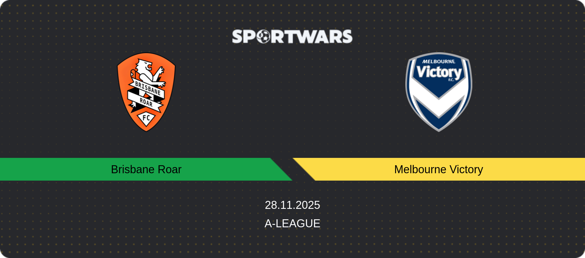 Match prediction Brisbane Roar — Melbourne Victory, A-League, 28.11.2025