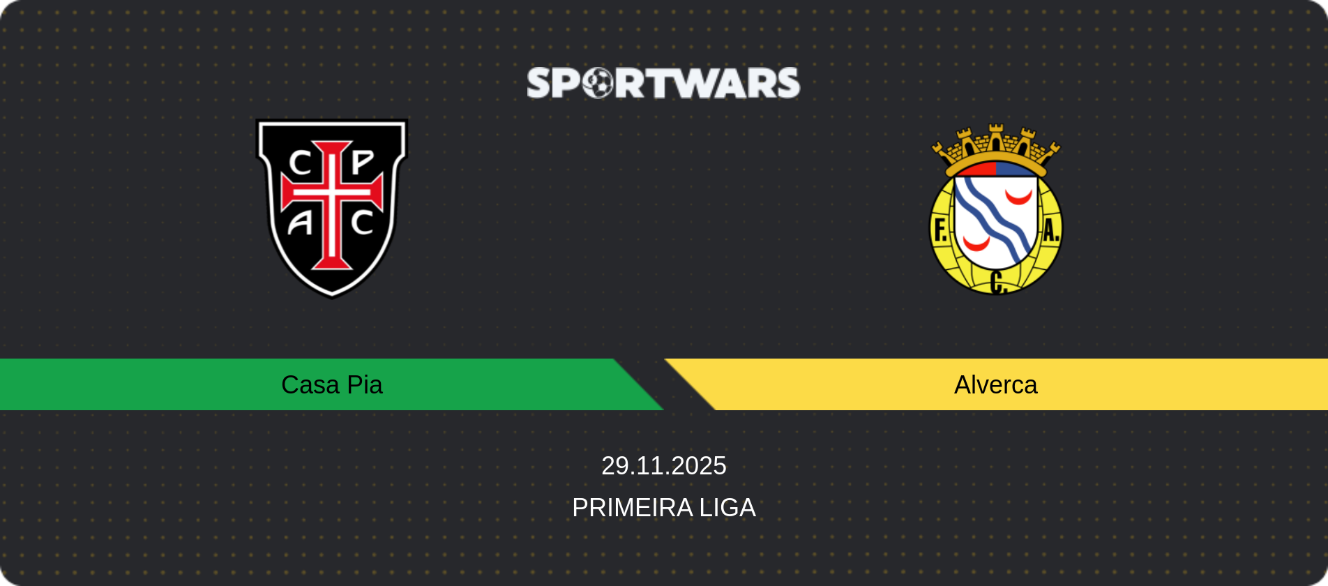 Match prediction Casa Pia — Alverca, Primeira Liga, 29.11.2025