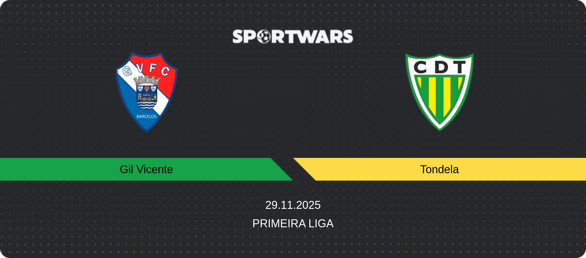 Match prediction Gil Vicente — Tondela, Primeira Liga, 29.11.2025
