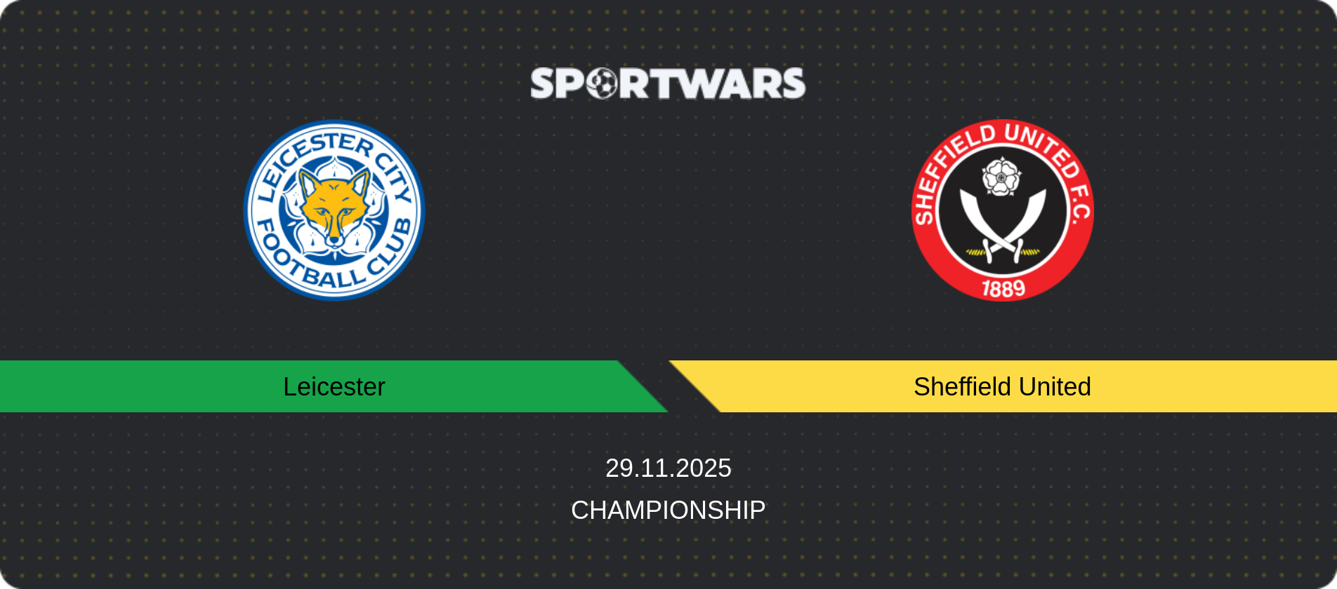 Match prediction Leicester — Sheffield United, Championship, 29.11.2025