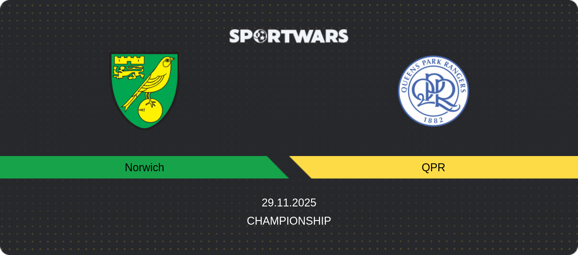 Match prediction Norwich — QPR, Championship, 29.11.2025