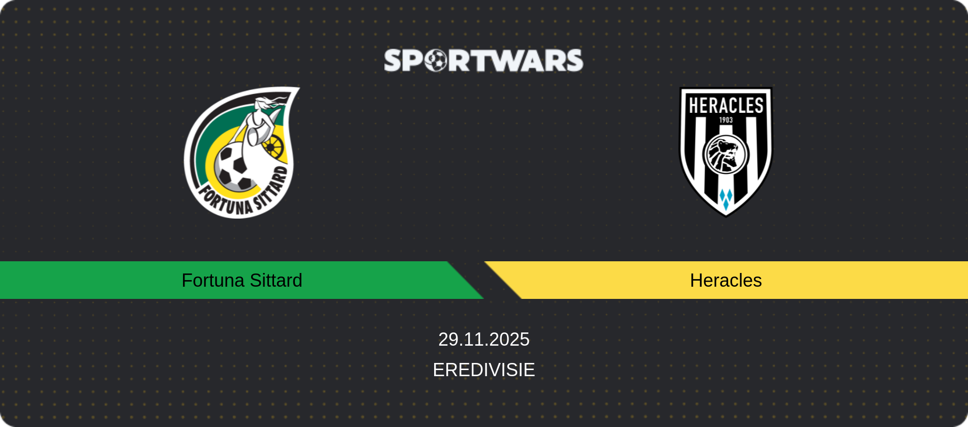 Match prediction Fortuna Sittard — Heracles, Eredivisie, 29.11.2025