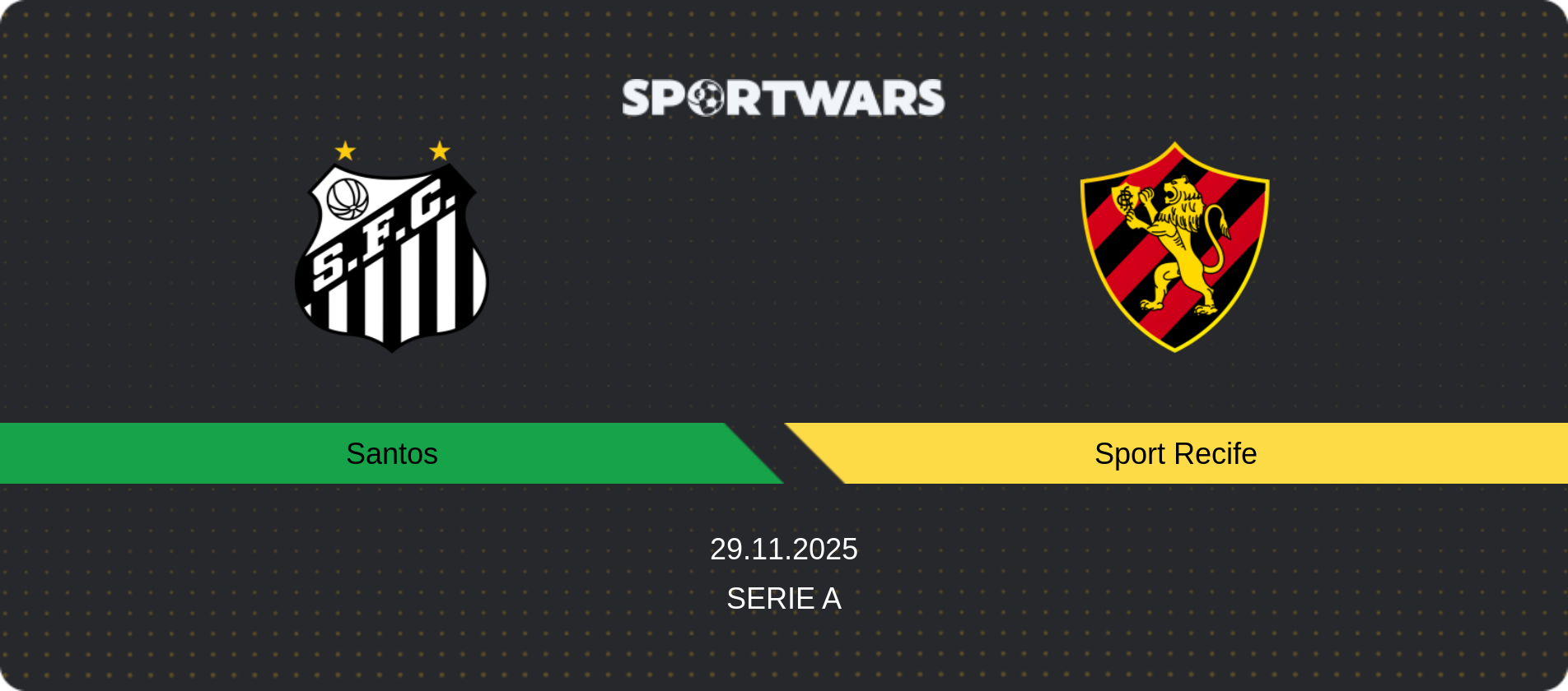 Match prediction Santos — Sport Recife, Serie A, 29.11.2025