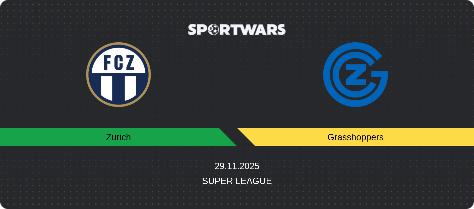 Match prediction Zurich — Grasshoppers, Super League, 29.11.2025