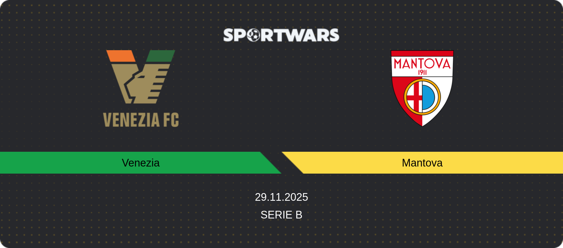 Match prediction Venezia — Mantova, Serie B, 29.11.2025