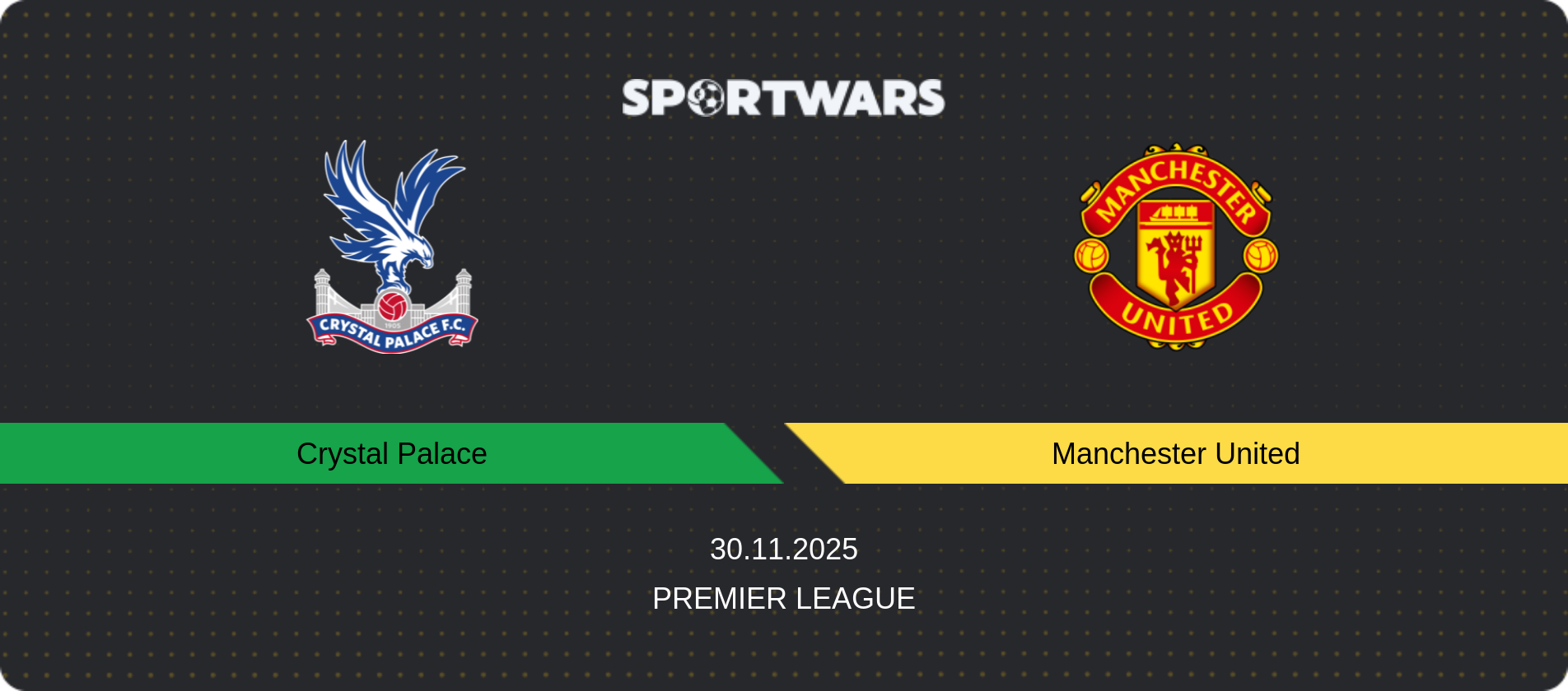 Match prediction Crystal Palace — Manchester United, Premier League, 30.11.2025