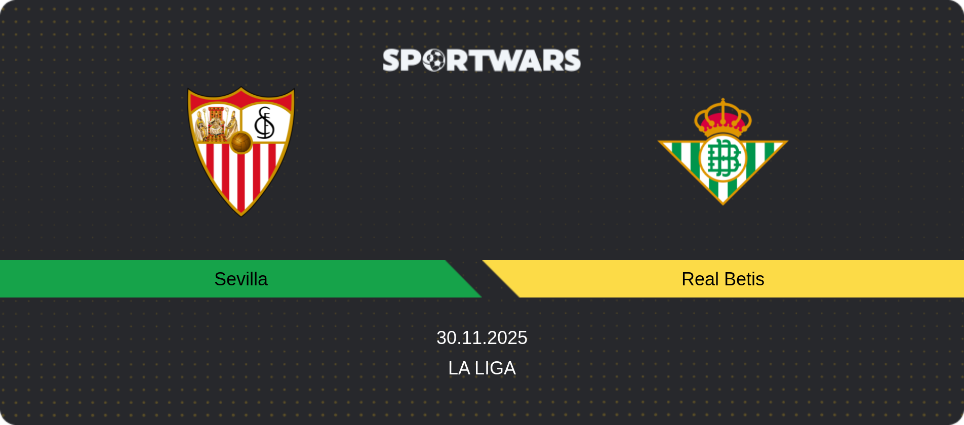 Match prediction Sevilla — Real Betis, La Liga, 30.11.2025