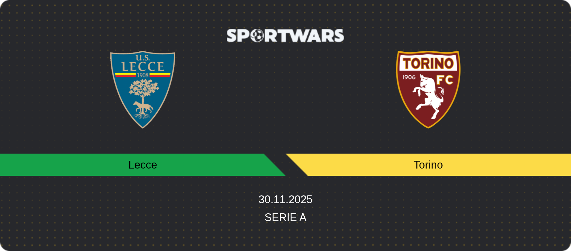 Match prediction Lecce — Torino, Serie A, 30.11.2025