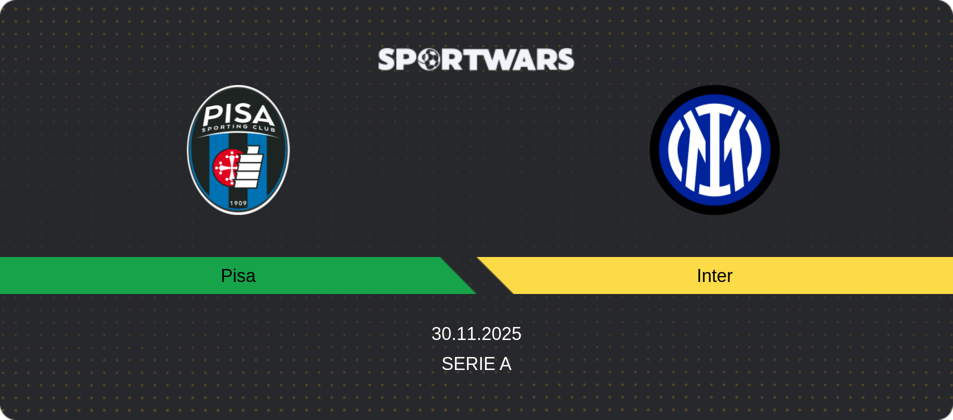 Match prediction Pisa — Inter, Serie A, 30.11.2025