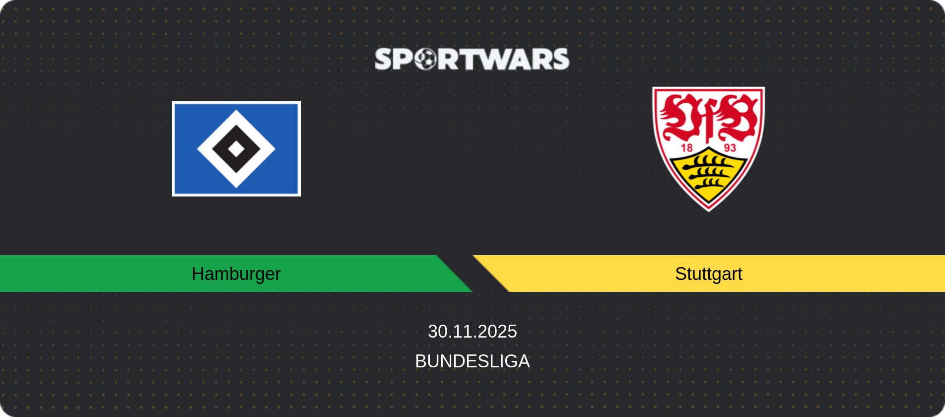 Match prediction Hamburger — Stuttgart, Bundesliga, 30.11.2025