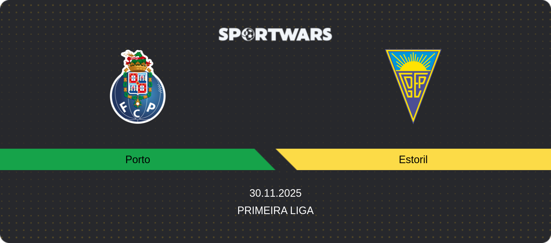 Match prediction Porto — Estoril, Primeira Liga, 30.11.2025