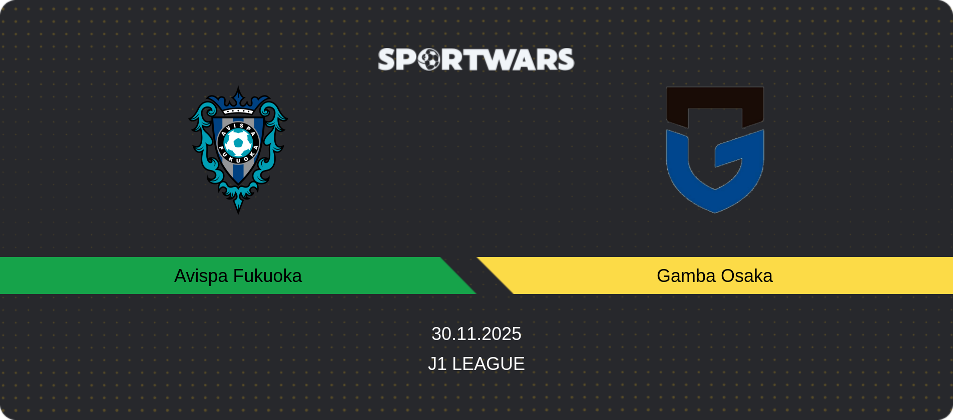Match prediction Avispa Fukuoka — Gamba Osaka, J1 League, 30.11.2025