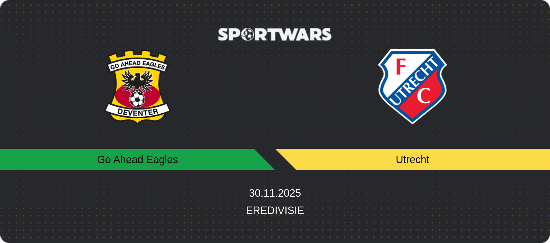 Match prediction Go Ahead Eagles — Utrecht, Eredivisie, 30.11.2025