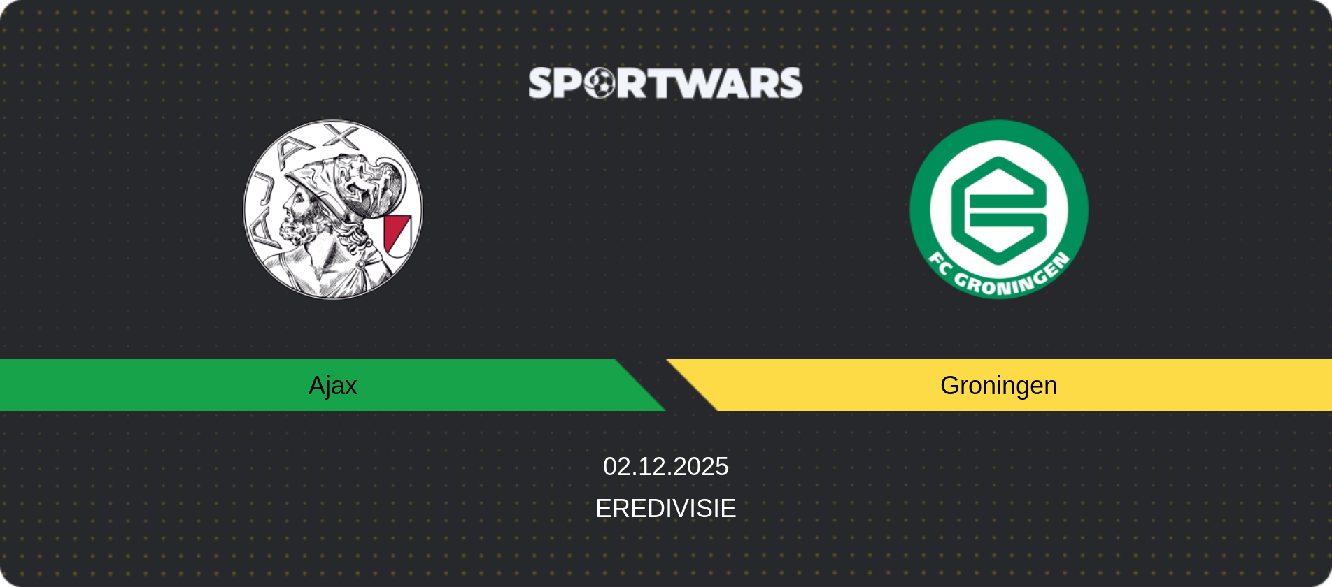 Match prediction Ajax — Groningen, Eredivisie, 02.12.2025