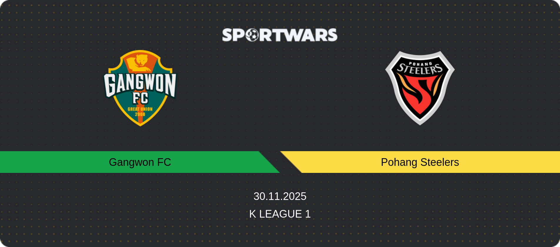 Match prediction Gangwon FC — Pohang Steelers, K League 1, 30.11.2025