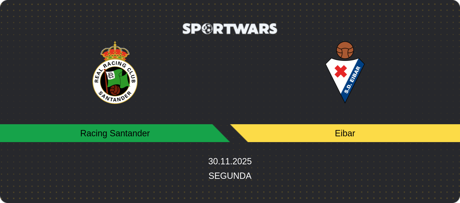 Match prediction Racing Santander — Eibar, Segunda, 30.11.2025