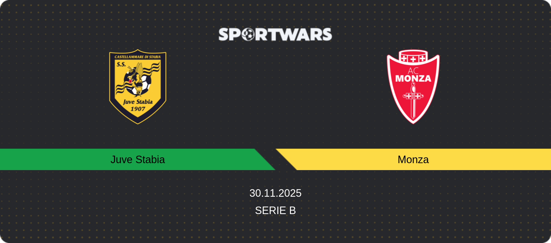 Match prediction Juve Stabia — Monza, Serie B, 30.11.2025