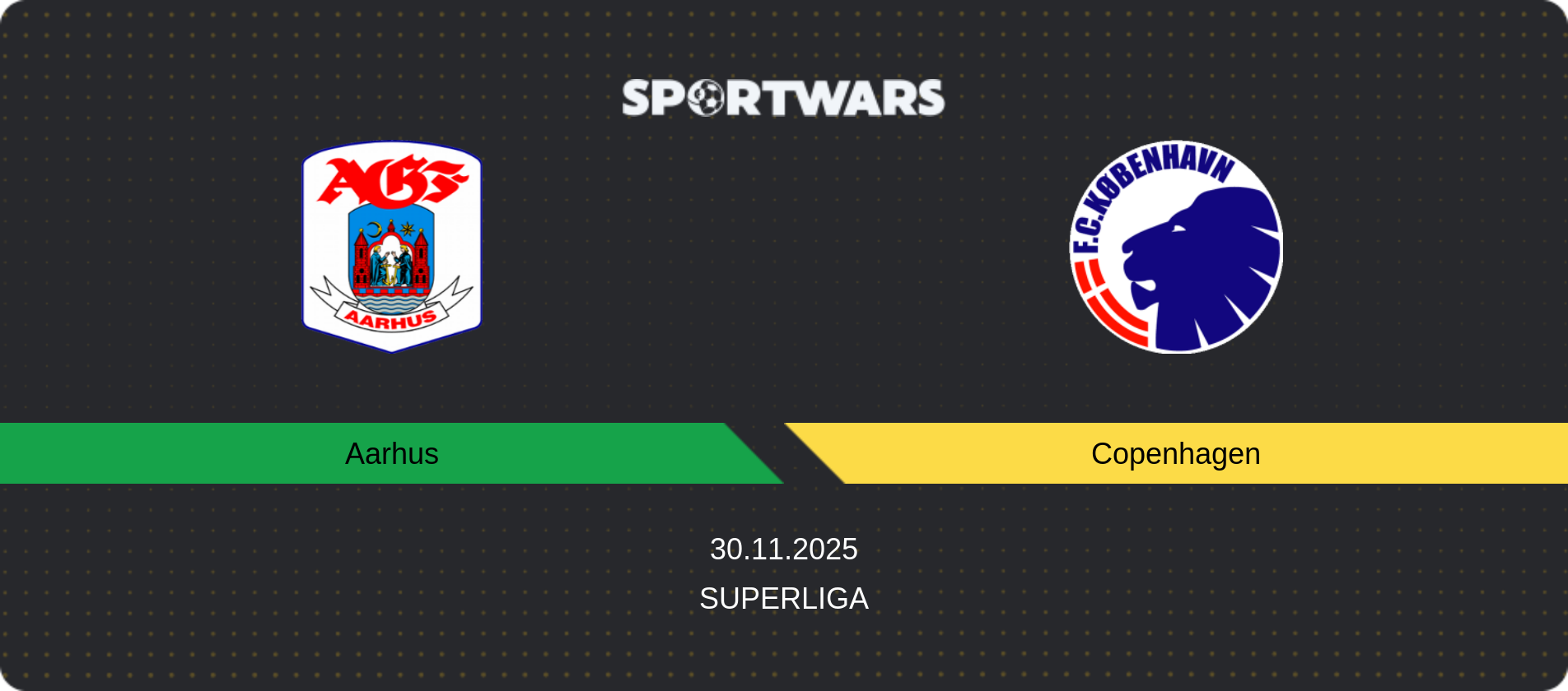Match prediction Aarhus — Copenhagen, Superliga, 30.11.2025