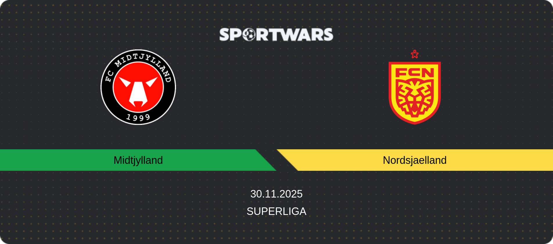 Match prediction Midtjylland — Nordsjaelland, Superliga, 30.11.2025