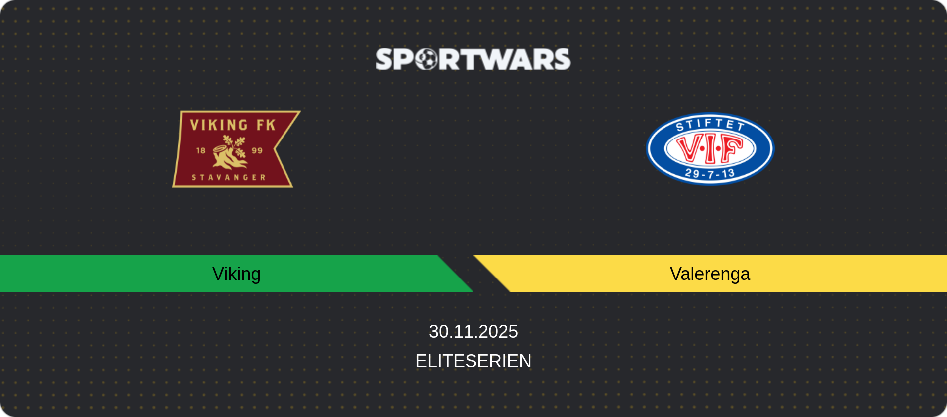 Match prediction Viking — Valerenga, Eliteserien, 30.11.2025